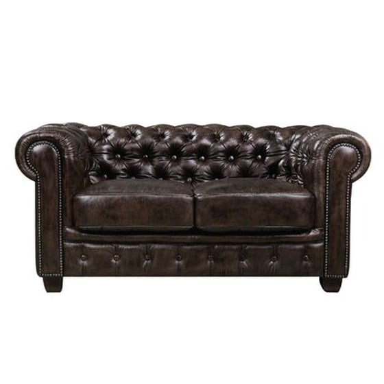 Διθέσιος Καναπές Woodwell Chesterfield-689 Ε9574,2 160x92cm - Καφέ image 0