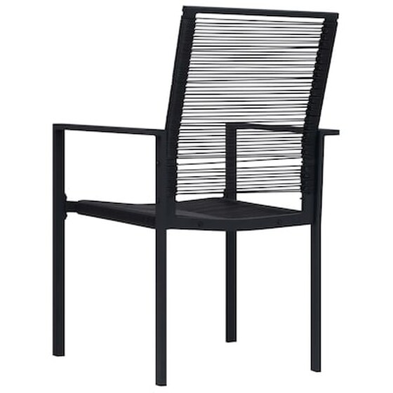Καρέκλες Κήπου Vidaxl από Ρατάν 2 Τεμ. 60x55x90cm - Μαύρες image 5