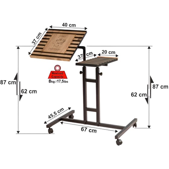 Γραφείο Υπολογιστή 24Mall Diverso από Μοριοσανίδα 67x45.5x87cm - Καφέ/Μαύρο image 5