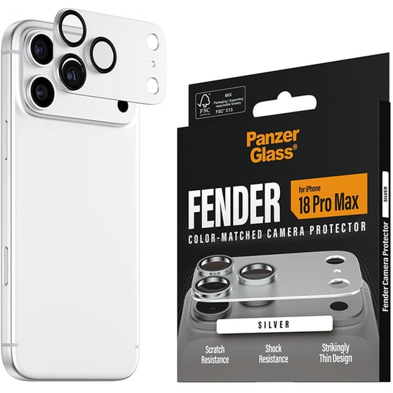 Προστατευτικό καμερών Apple iPhone 18 Pro Max - PanzerGlass Fender Camera Protector - Light Grey image 5