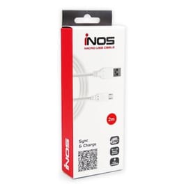 Καλώδιο δεδομένων Inos Usb to Micro Usb 2m - White