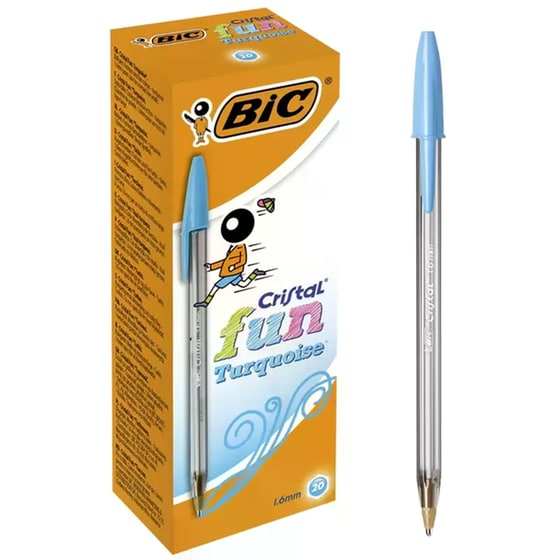 Στυλό Διαρκείας Bic Cristal Fun 1.6 mm Τιρκουάζ (1 Τεμάχιο) image 0