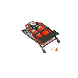 Διπλή Τρόμπα Ποδιού 7 Bar/100 Psi Με Δύο Κυλίνδρους Για Αυτοκίνητο Κτλ Με Μανόμετρο Σε Κόκκινο Χρώμα