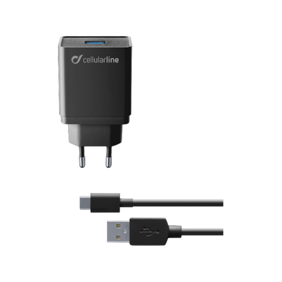 Σετ Φόρτισης Cellular Line Usb 10W with cable Usb-C - Black image 1