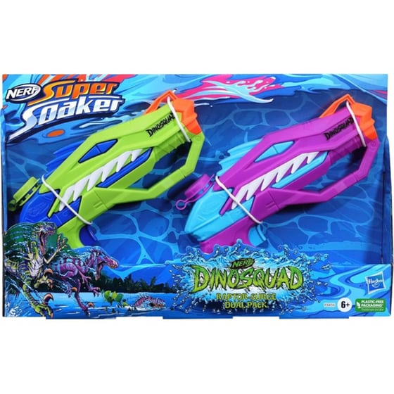 Εκτοξευτήρας Hasbro Nerf Dinosquad Super Soaker Raptor-Surge Dual Pack (F8436) image 0