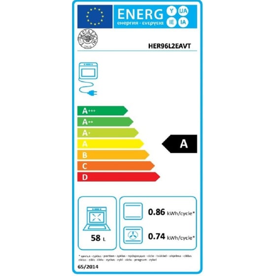 BERTAZZONI HER96L2EAVT 58 / 33 Lt Μαύρο Κουζίνα Μεικτή Αερίου image 6