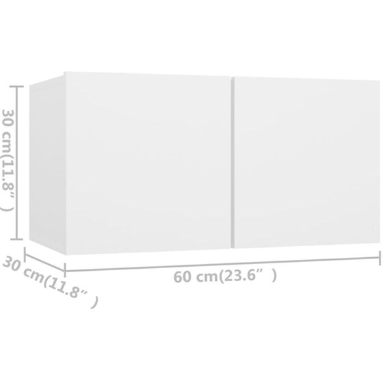 Έπιπλα Τηλεόρασης VidaXL Μοριοσανίδα 6 Τμχ 80x30x30cm - Λευκό image 5