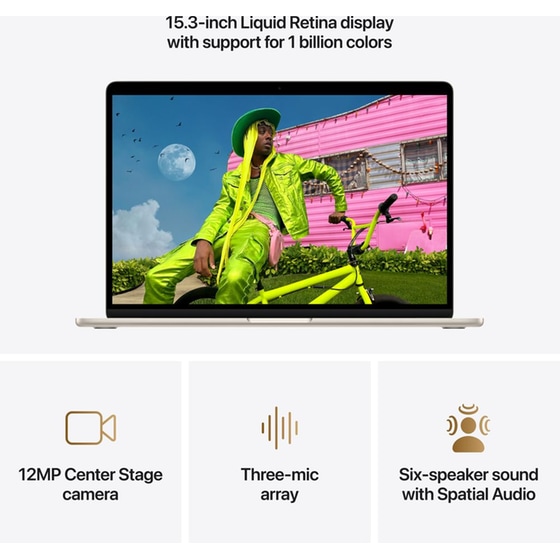 Apple MacBook Air with M5 Chip 15.3" QHD (Apple M5/16GB/512GB SSD/MacOS) Starlight image 4