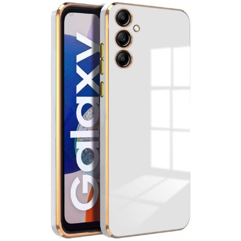 Θήκη Σιλικόνης Samsung Galaxy A14 - Bodycell Gold Plated - Λευκό
