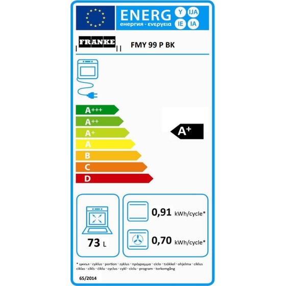 FRANKE MYTHOS FMY 99 HS P BK 73 Lt Μαύρο Εντοιχιζόμενος Φούρνος Άνω Πάγκου image 3