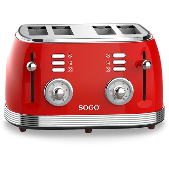 SOGO TOS-SS-5465 4 Θέσεων 1500W Κόκκινο Φρυγανιέρα image 5