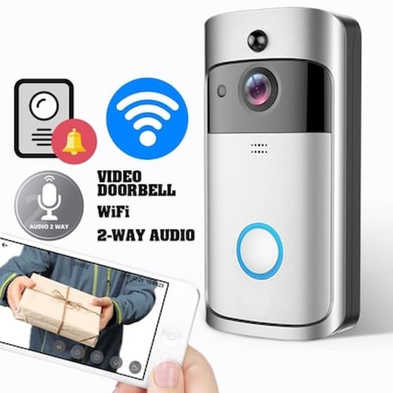 Wifi Κουδούνι Πόρτας Με Κάμερα 1080p Hd Και Αισθητήρα Κίνησης Video Alarm Doorbell Ekn-v5 image 0