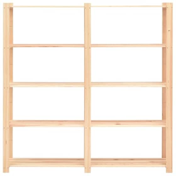 Vidaxl Ραφιέρες 5 Επιπέδων 2 Τεμ 500 Κ 170x38x170 Εκ Μασίφ Ξύλο Πεύκου image 4