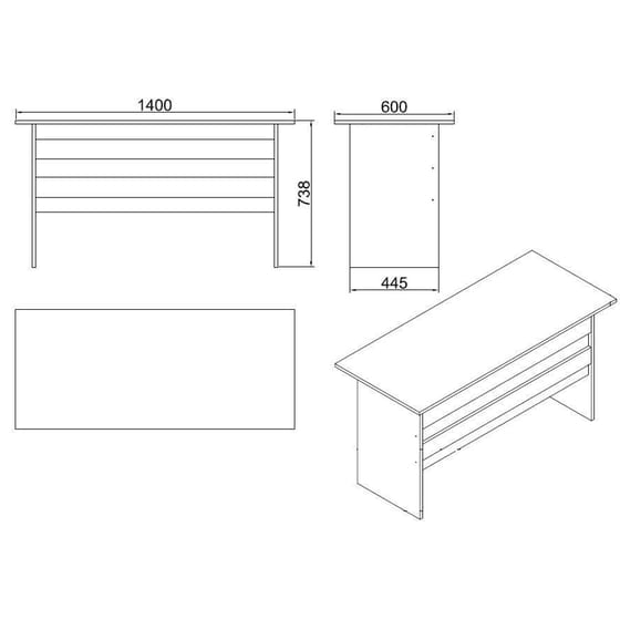 Γραφείο 24Mall Lo Oak από Μοριοσανίδα 140x60x73.8 cm - Μπεζ/Μαύρο image 4