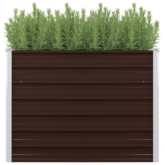 Vidaxl Ζαρντινιέρα Υπερυψωμένη Καφέ 100x40x77 Εκ. Γαλβανισμ. Χάλυβας image 0