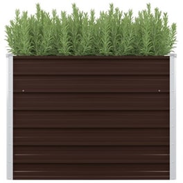 Vidaxl Ζαρντινιέρα Υπερυψωμένη Καφέ 100x40x77 Εκ. Γαλβανισμ. Χάλυβας