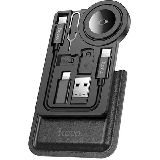 Σετ Ασύρματου Φορτιστή Hoco Cw58 με Αντάπτορες USB-C σε USB/Lightning για Apple Watch - 10 cm image 0