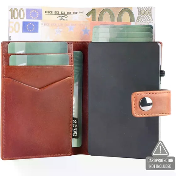 Θήκη Καρτών Valenta Leather Magsafe Luxe Cognac image 5