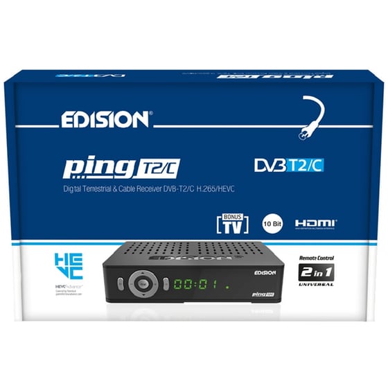 Ψηφιακός Δέκτης Edision Ping T2/C  - Μαύρο image 8