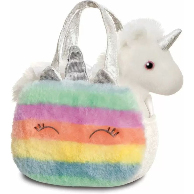 AURORA Λούτρινο AURORA Fancy Pals Rainbow Μονόκερος σε Τσαντάκι (20cm)
