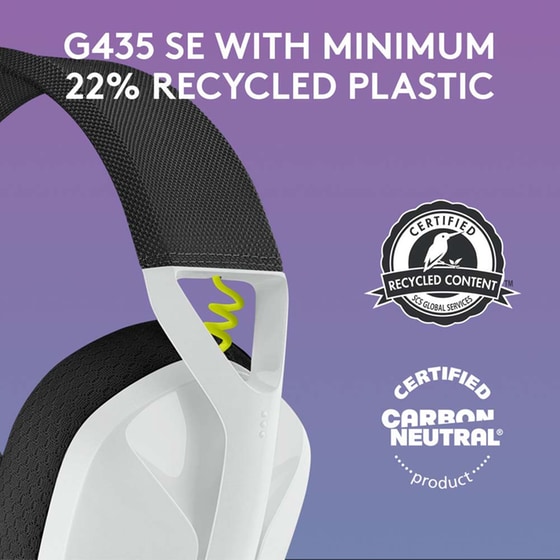 Logitech G G435 Gaming Ασύρματα Ακουστικά & Logitech G G305 Gaming Ασύρματο Ποντίκι White/Lime image 7