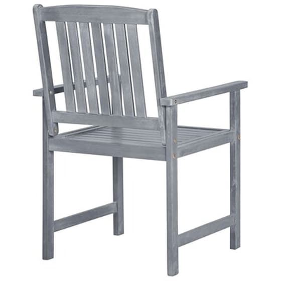 Vidaxl Καρέκλες Κήπου 8 Τεμ. Γκρι Από Μασίφ Ξύλο Ακακίας image 5