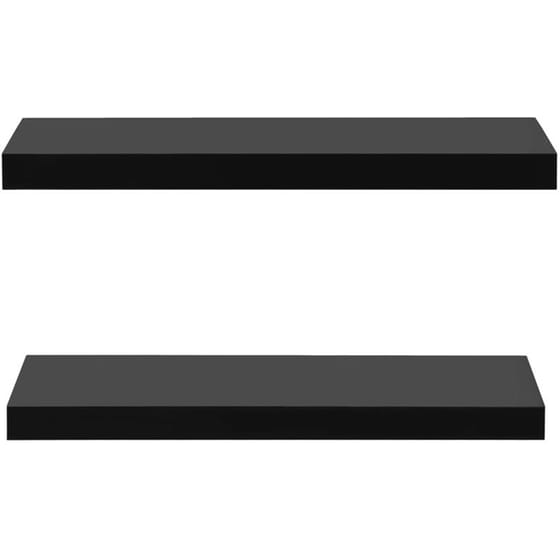 Ράφια Τοίχου VidaXL από MDF 60x20x3.8 cm 2 Τμχ - Μαύρο image 1