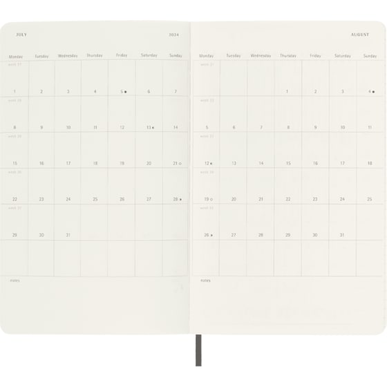 Ημερολόγιο Ημερήσιο Moleskine 2024 12M L Black Σκληρό image 3