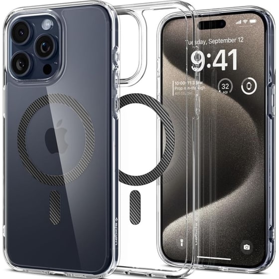 Θήκη Apple iPhone 15 Pro Max - Spigen Ultra Hybrid Magfit - Carbon Fiber image 0