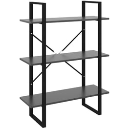 Βιβλιοθήκη VidaXL από Μοριοσανίδα 80x30x105cm - Γκρι/Μαύρο