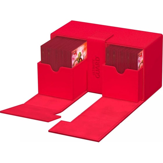 Ultimate Guard Twin Flip`n`tray 200+ Xenoskin Monocolor Red image 3