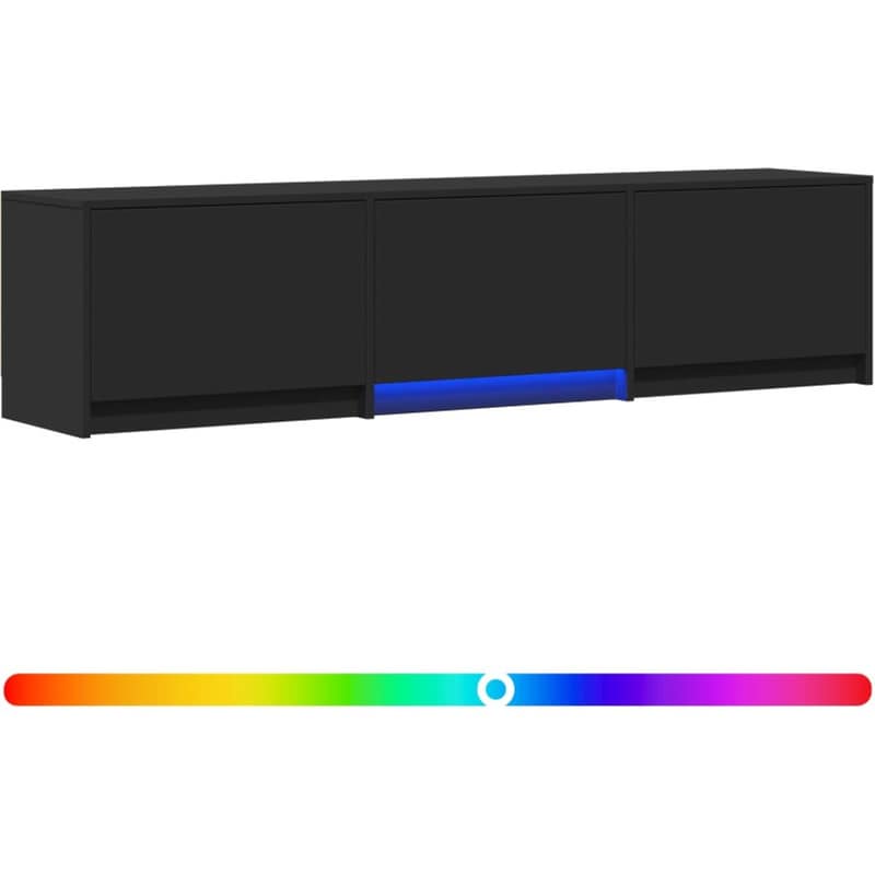 Έπιπλο Τηλεόρασης VidaXL με LED 165 x 34 x 40 cm - Μαύρο