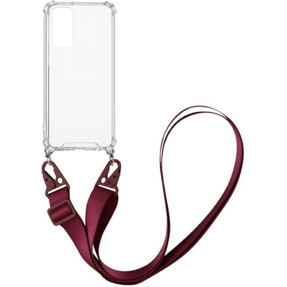 Θήκη Xiaomi Redmi Note 11S - Sonique Armor Clear Με Strap  - Μπορντό image 0