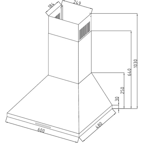 DAVOLINE CHESTER 060 BL 60 cm Μαύρο Απορροφητήρας Καμινάδα - Τζάκι image 5