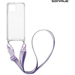 Θήκη Apple iPhone 15 - Sonique Armor Clear Με Strap - Λιλά
