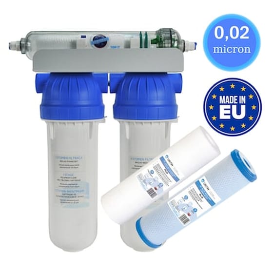 Τριπλό Φίλτρο Νερού Κάτω Πάγκου Ustm Emi Fs2-uf Με Ultra Filtration 0,02μm image 0