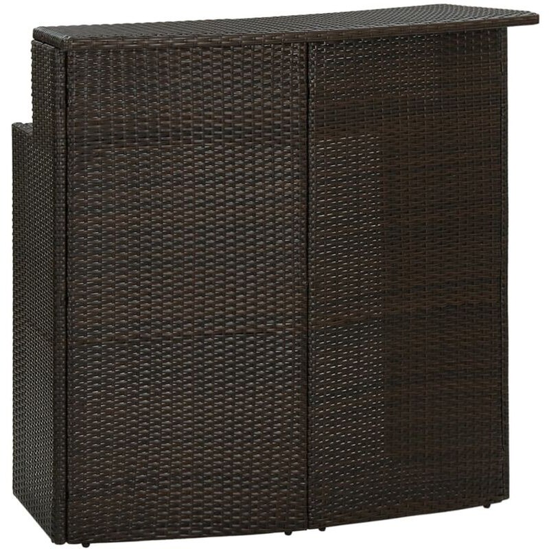 Τραπέζι Εξωτερικού Χώρου Μπαρ VidaXL από Ρατάν 120x55x110 cm - Καφέ