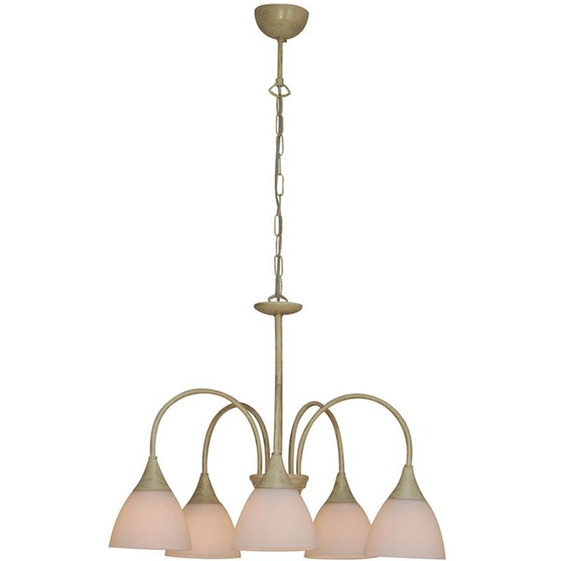 Φωτιστικό Οροφής Πολύφωτο Homelighting Kup 77-3246 Γυάλινο/Μεταλλικό - Χρυσό/Μπεζ