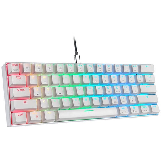 Motospeed Ck61 Μηχανικό Gaming Ενσύρματο Πληκτρολόγιο RGB Λευκό (US) image 1