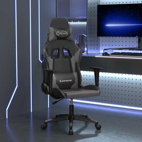 Καρέκλα Gaming VIDAXL 345449 με Ρυθμιζόμενα Μπράτσα από Τεχνητό Δέρμα - Μαύρο image 9