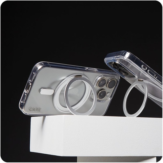 Θήκη Apple iPhone 16 - PanzerGlass MagSafe Kickstand Case - Transparent with Black Stand image 4