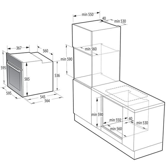 Eντοιχιζόμενο Σετ Φούρνος και Εστία GORENJE BO6737E02X & ECT41SC 77 Lt Inox image 6