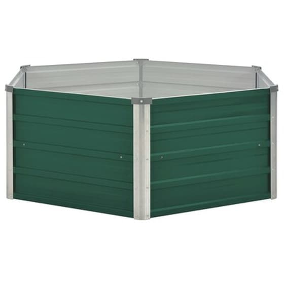 Vidaxl Ζαρντινιέρα Ψηλή Πράσινη 129x129x46 Εκ. Γαλβανισμένος Χάλυβας image 3