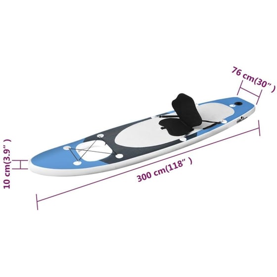 Φουσκωτή Σανίδα SUP VidaXL 300x76 cm - Θαλασσί image 11