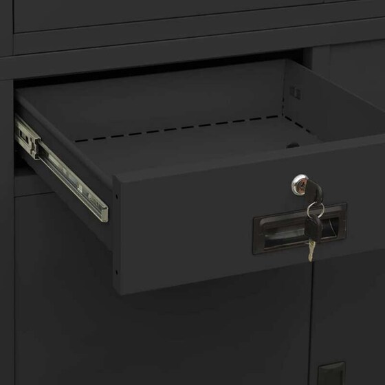 Ντουλάπα Γραφείου VidaXL από Ατσάλι 90x40x180 cm - Ανθρακί image 8