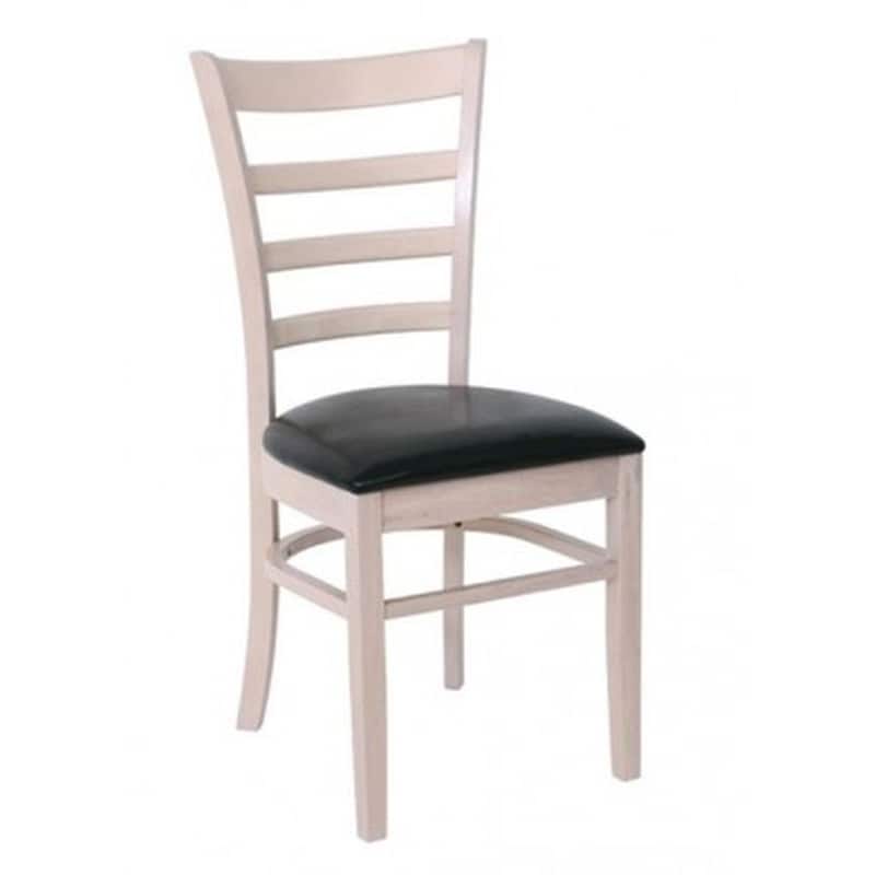 WOODWELL Καρέκλα Woodwell Ξύλινη White Wash Σετ 2 Τμχ - Λευκό/Μαύρο