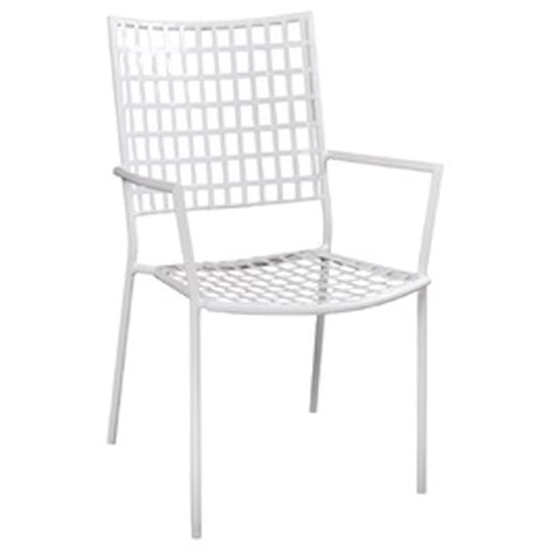 WOODWELL Πολυθρόνα Woodwell Castello Μεταλλική Mesh C10548 57x62x89cm - Άσπρη
