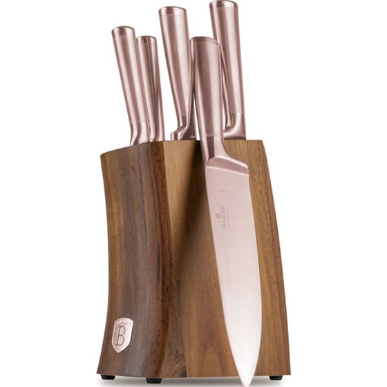 Σετ Μαχαίρια Berlinger Haus Rose Gold Collection από Ανοξείδωτο Ατσάλι με Βάση Ακακίας 6 Τμχ image 0