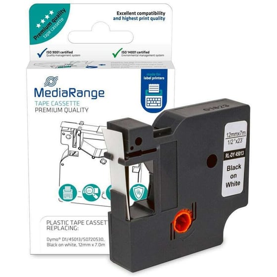 Ταινία Ετικετογράφου MediaRange 7m x 12mm - Λευκό image 0
