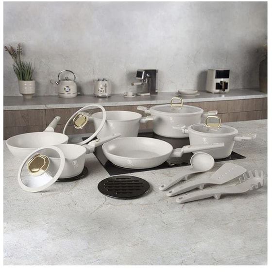 Σετ Μαγειρικά Σκεύη BERLINGER BH-8081 15 τμχ Μπεζ image 4